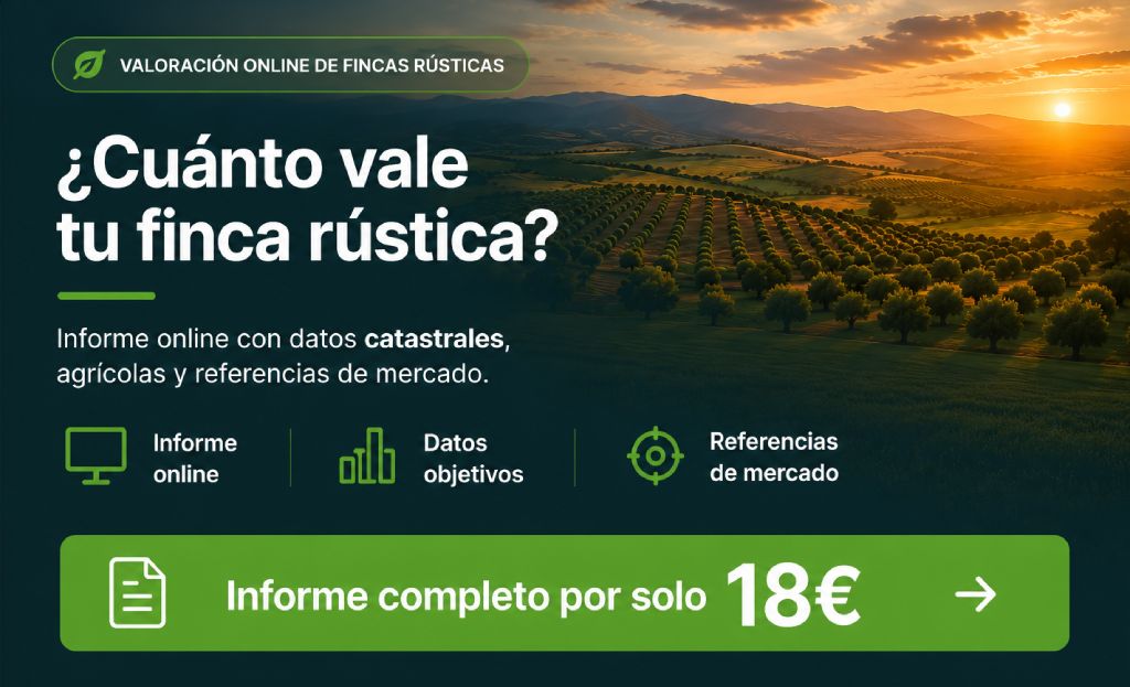 Valoración online de fincas rústicas por 18 euros